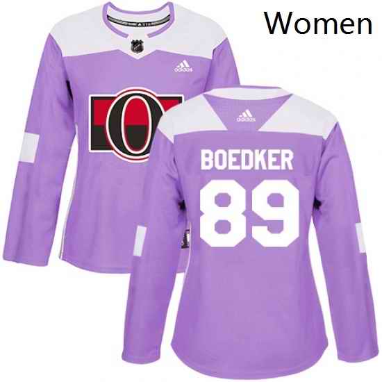 Womens Adidas Ottawa Senators 89 Mikkel Boedker Authentic Purple Fights Cancer Practice NHL Jersey
